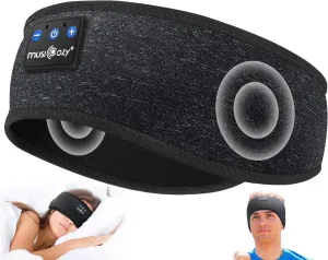 MUSICOZY Sleep Headphones Bluetooth 5.4 Headband, Wireless Earphones Music Sleep Earbuds Sleeping Eye Mask with HD Stereo Speakers for Workout Running Travel Yoga, Ideal Gifts for Women Men