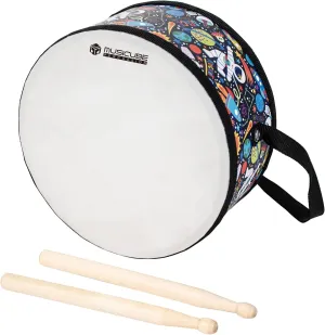 MUSICUBE Kids Drum Set 8-Inch Wooden Drum Toys with an Adjustable Strap and 2 Drumsticks Educational Baby Musical Toys Drum Sensory Musical Instrument Toys for Toddler Boys & Girls Gift Packing
