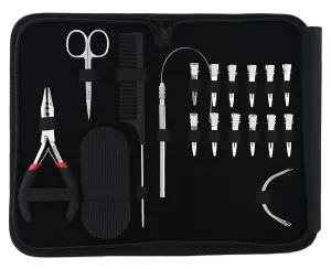 My Hair Tools Pro Hair Extension Kit - Includes Nano Micro Beads Remover & Closer Pliers, Mini Scissors, Micro Link Extension Loop Tool, Hair Grippers Set, Sectioning Clips & Parting Comb (Silver)