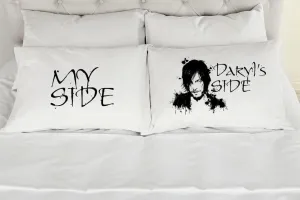 My Side ~ Daryl's Side Daryl Dixon The Walking Dead Set of 2 Printed Pillowcases (King Size)