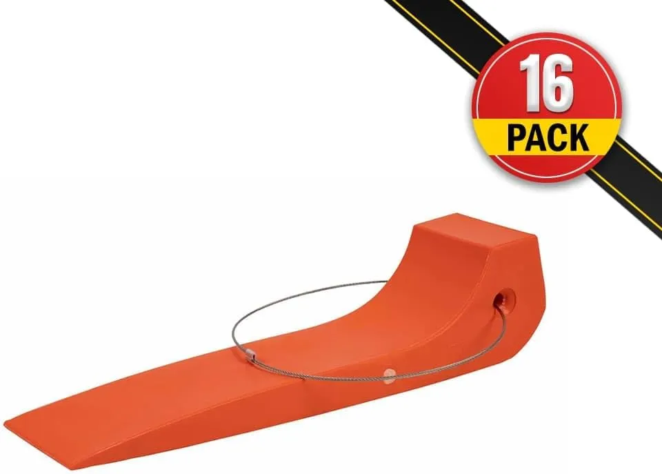 Mytee Products (16 Pack Tire Skates for Tow Truck Wrecker Rollback Carrier Safety Orange