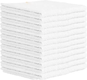 Nabob Wipers Kitchen Bar Mop Terry Towels 12 Pack - 100% Cotton - Size 14x17 - Perfect for Your Home, Kitchen, Bathroom, Bars, Restaurants & Auto - Super Absorbent (White)