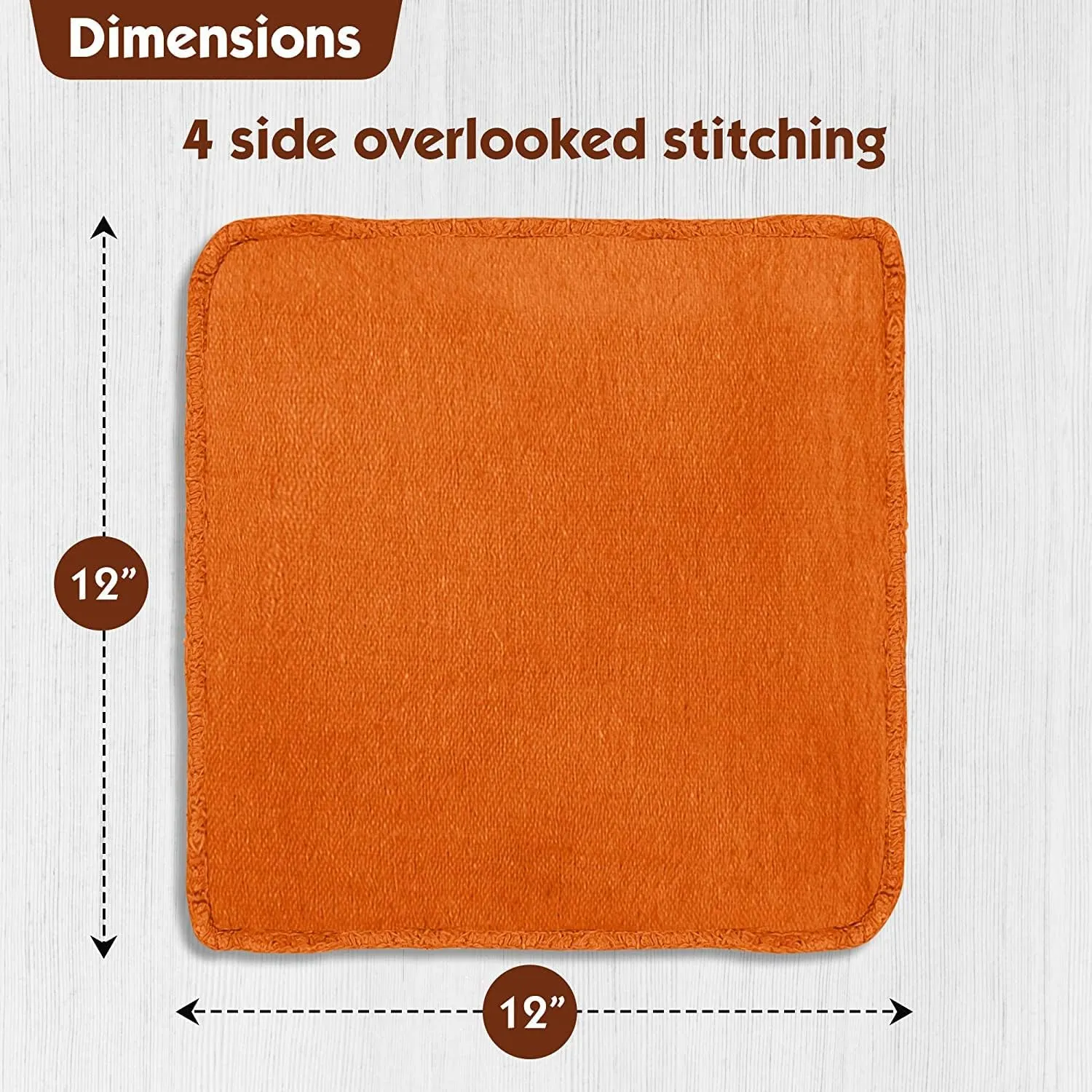 Nabob Wipers Shop Towels 50 Pack Cotton Rags Size 14"x14" Commercial Grade (50 Pack, Orange)