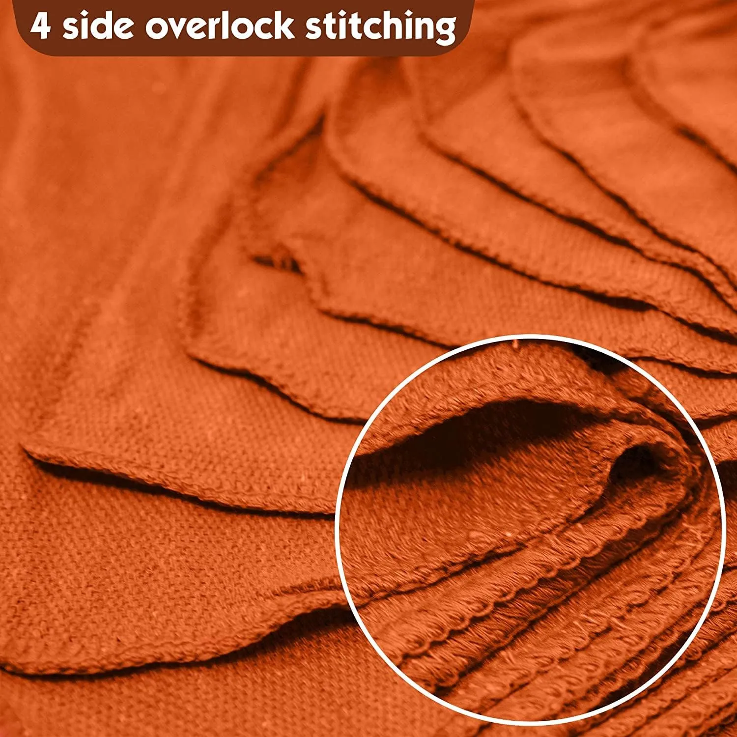 Nabob Wipers Shop Towels 50 Pack Cotton Rags Size 14"x14" Commercial Grade (50 Pack, Orange)