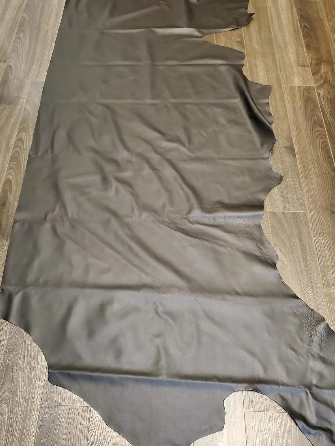 NAT Leathers Black Butter Soft Aniline Light Weight Smooth Fullgrain Nappa 18-22 Square Feet 2.0-2.5 oz Nappa Soft Upholstery Handbag Cowhide Genuine Cow Leather Hide Skin (About 30" x 60")