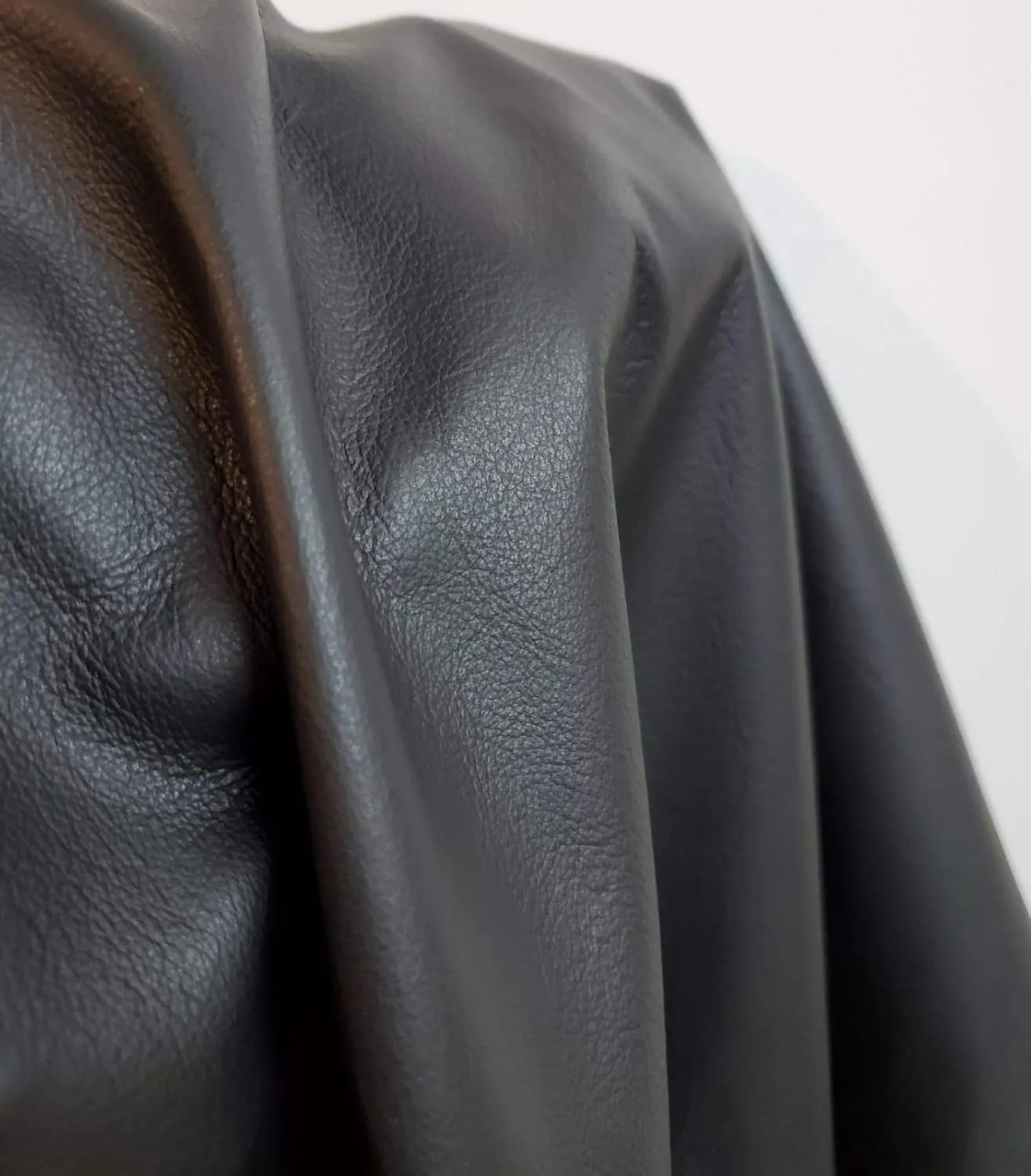 NAT Leathers Black Butter Soft Aniline Light Weight Smooth Fullgrain Nappa 18-22 Square Feet 2.0-2.5 oz Nappa Soft Upholstery Handbag Cowhide Genuine Cow Leather Hide Skin (About 30" x 60")