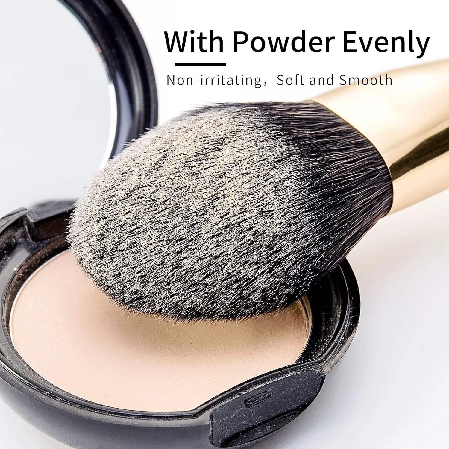 Natural Black Goat Hair Makeup Brush Set with Case, Natural Hair Makeup Brushes Set Professional, Make up Brushes Set Professional, Natural Makeup Brushes, Natural Bristle Makeup Brushes.