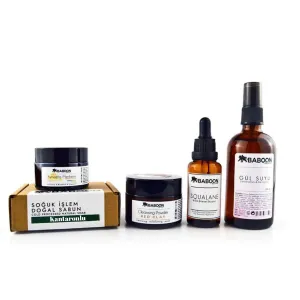 Natural Skincare Set for Dry & Normal Skin (St. John's Wort Soap, Calendula Balm, Red Clay Cleanser, Rose Water, Squalane)