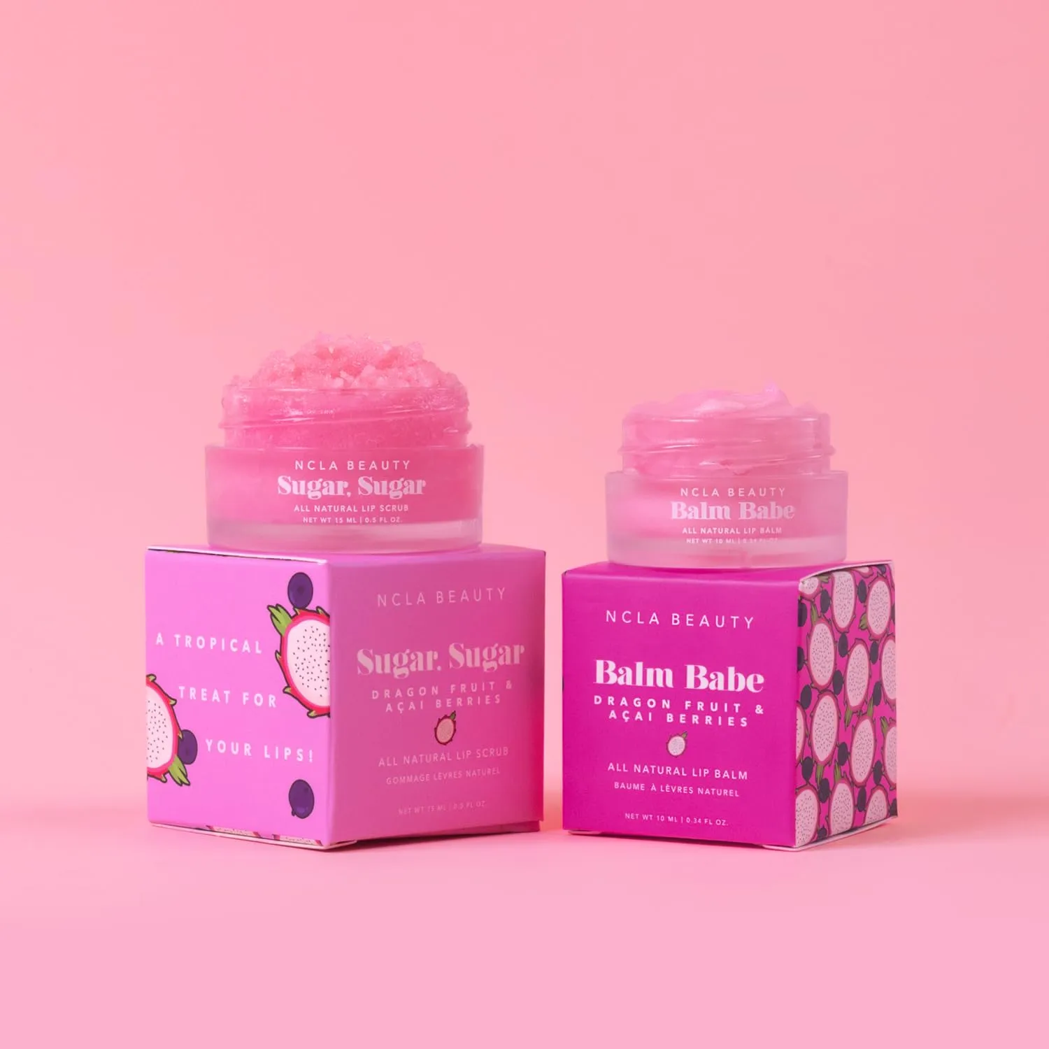 NCLA - Lip Care Set   Lip Scrubber | Clean, Natural, Non-Toxic Beauty (Dragon Fruit   Acai Berry)