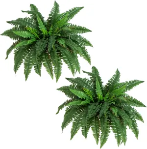 Nearly Natural 40IN Artificial Boston Fern Large Hanging Plant, Set of 2 Artificial Ferns that Look Real for Home Décor