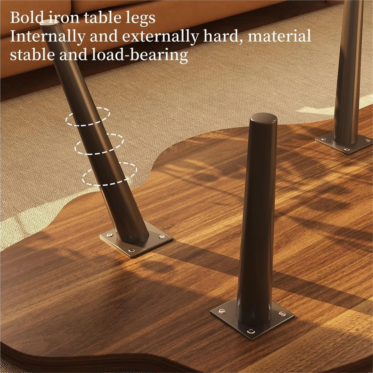 Nesting Coffee Table Irregular Center Tables Cloud Shape Side Tables Wood End Table Accent Desk for Home Living Room Balcony Easy Assembly Creative idea(Natural,Small)