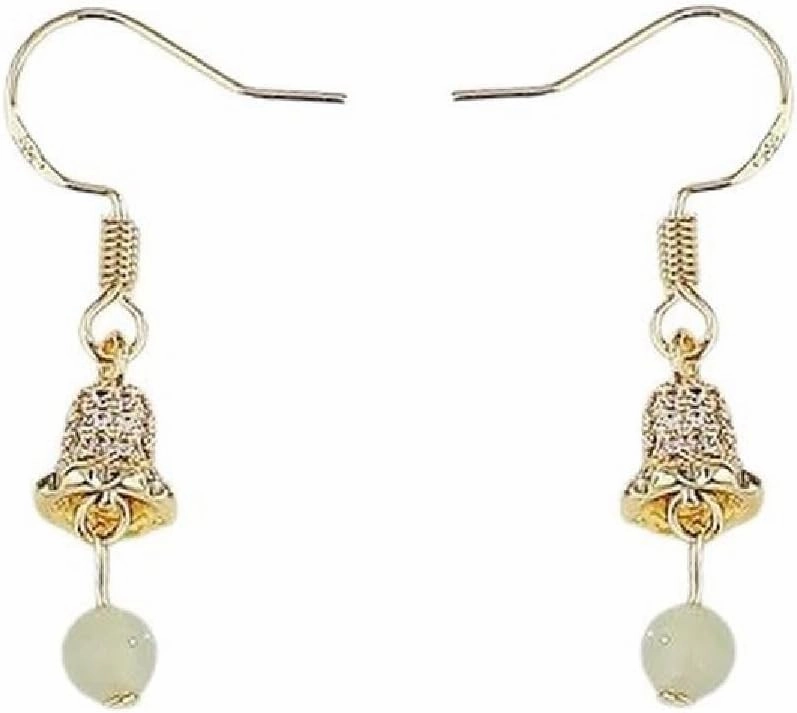New 2026 925 Sterling Silver Jade Earrings Pearl Magnolia Flower Eardrops Vintage Jewelry Fashion Trendy Accessories Creative Gift