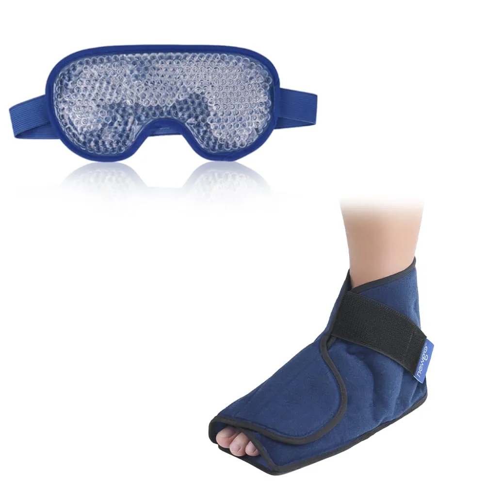 NEWGO Bundle of Cooling Eye Mask and Foot Gel Ice Pack