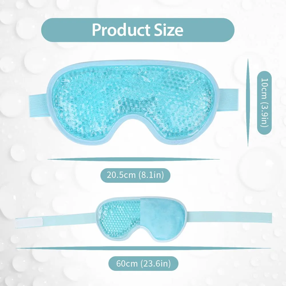 NEWGO Cooling Eye Mask for Puffy Eyes, Cold Eye Mask Eye Ice Pack for after Eyes Surgery, Tension Stress Relief, Itchy Eyes, Headaches, Dark Circles - Blue 2 Pack