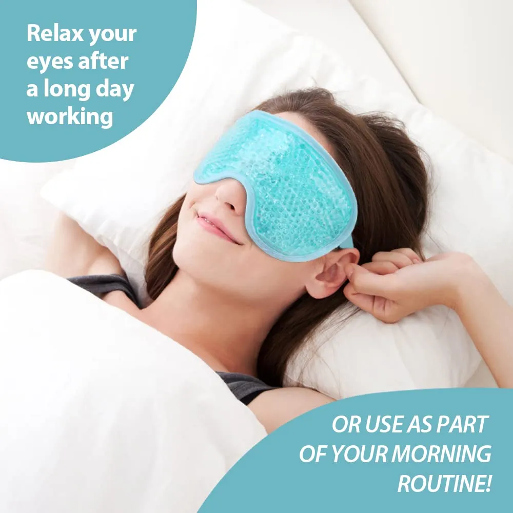 NEWGO Cooling Eye Mask for Puffy Eyes, Cold Eye Mask Eye Ice Pack for after Eyes Surgery, Tension Stress Relief, Itchy Eyes, Headaches, Dark Circles - Blue 2 Pack