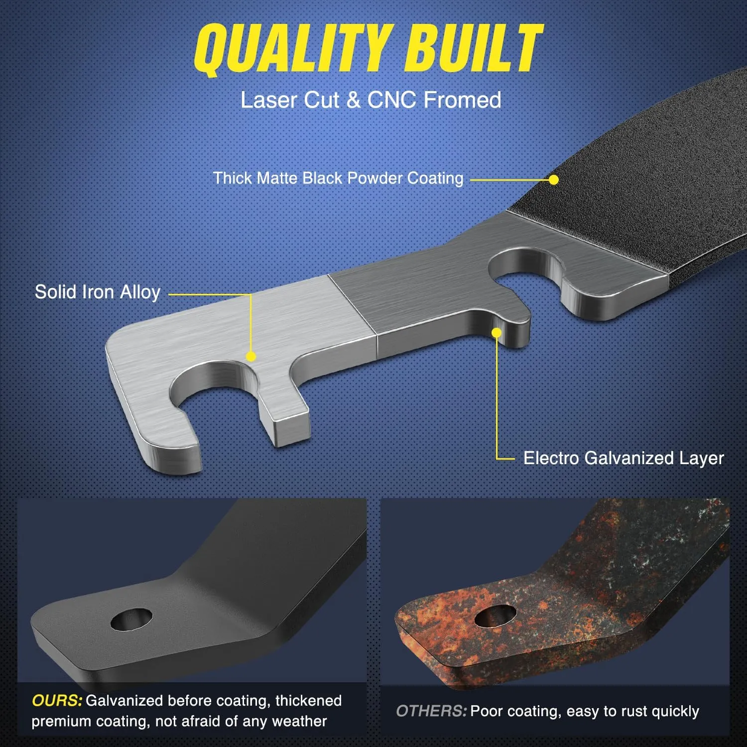 Nilight Ditch Light Brackets Hood Hinges Mount Bracket Kit for Auxiliary Offroad LED Pod Work Lighting on Toyota Tacoma 1995 1996 1997 1998 1999 2000 2001 2002 2003 2004