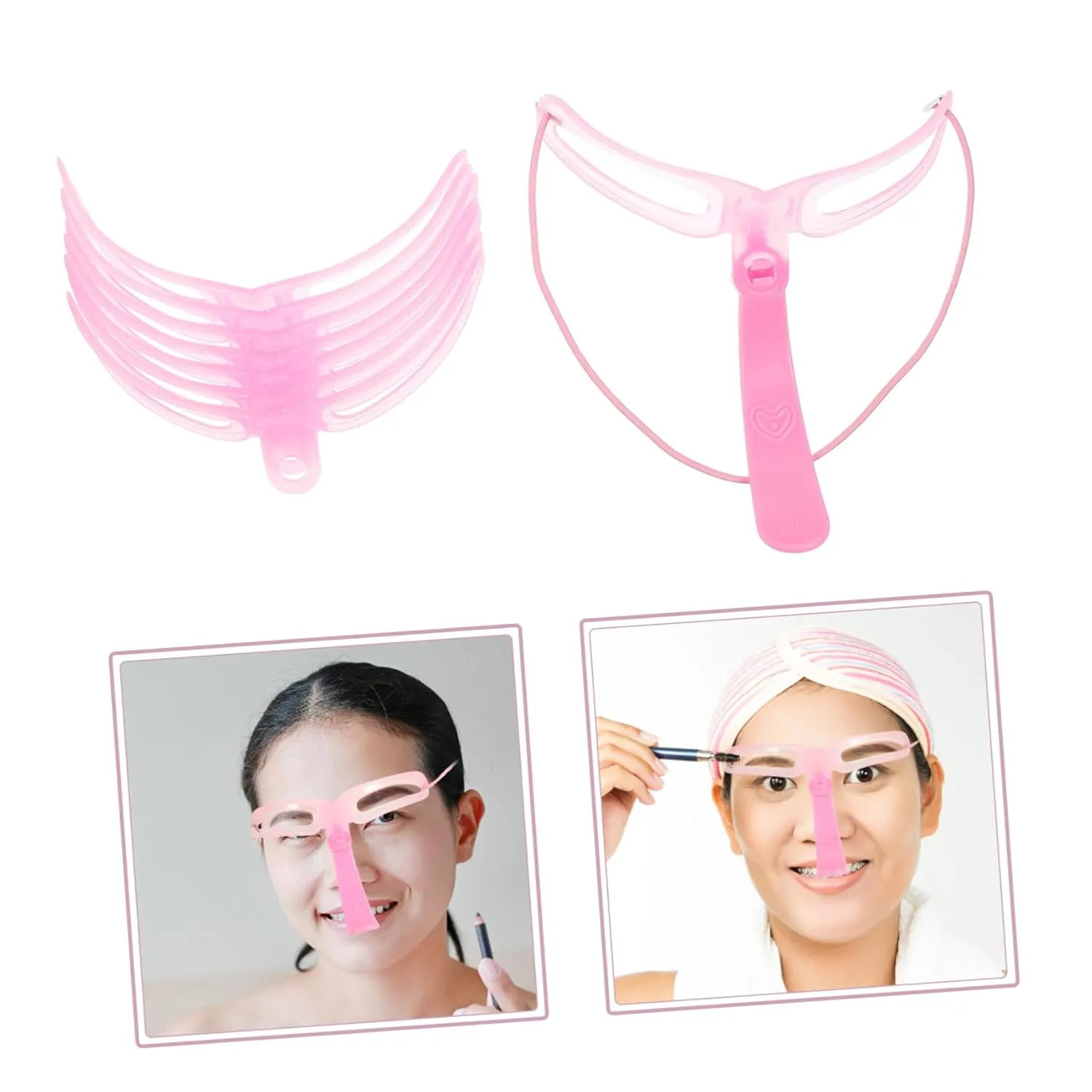 NOLITOY 12 Sets Eyebrow Aid Eyebrows Razor Eyebrow Spatula Reusable Portable Eyebrow Tools Eyebrow Template Tool Wear-resistant Eyebrow Stencil Professional Eyebrow Template Plastic Pink
