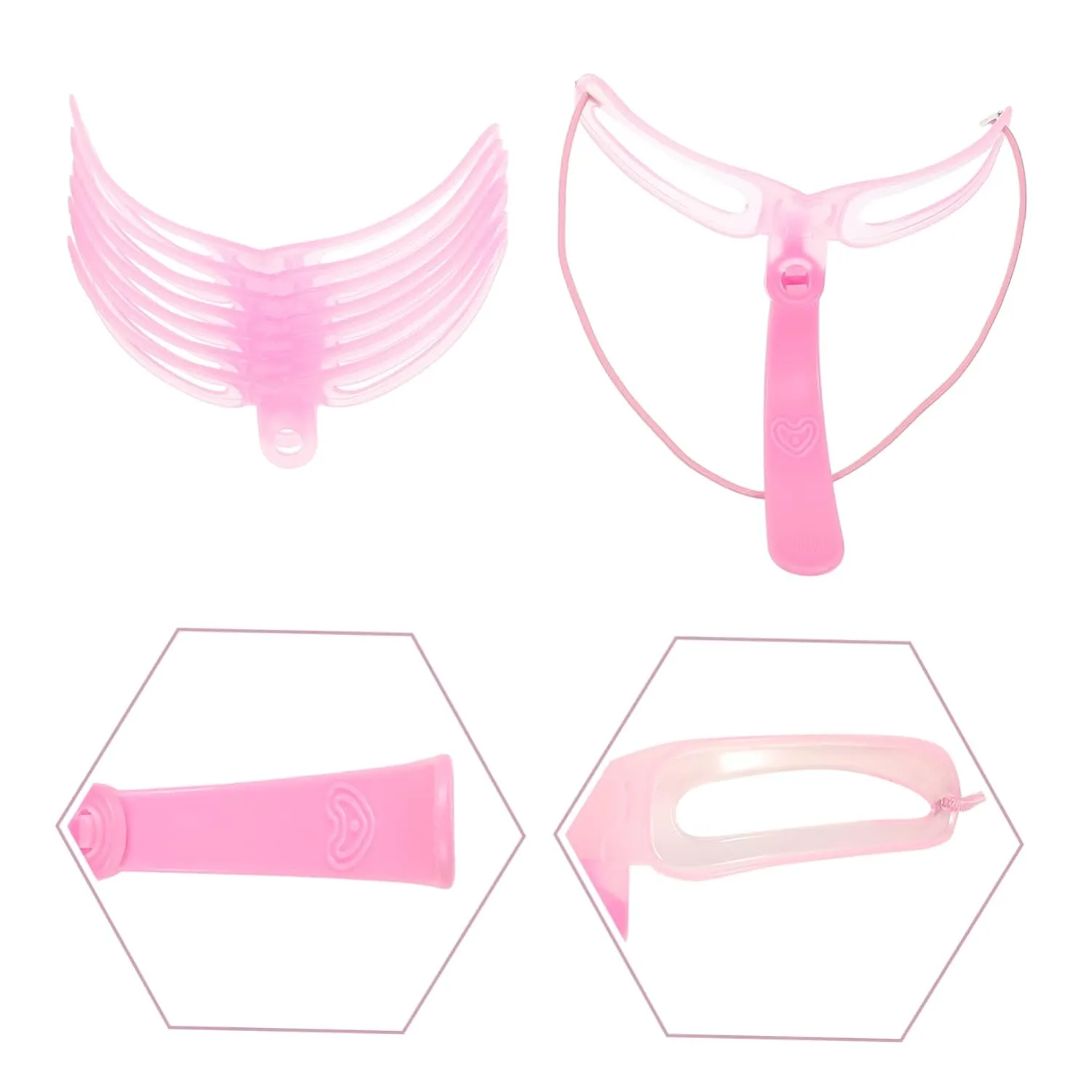 NOLITOY 12 Sets Eyebrow Aid Eyebrows Razor Eyebrow Spatula Reusable Portable Eyebrow Tools Eyebrow Template Tool Wear-resistant Eyebrow Stencil Professional Eyebrow Template Plastic Pink