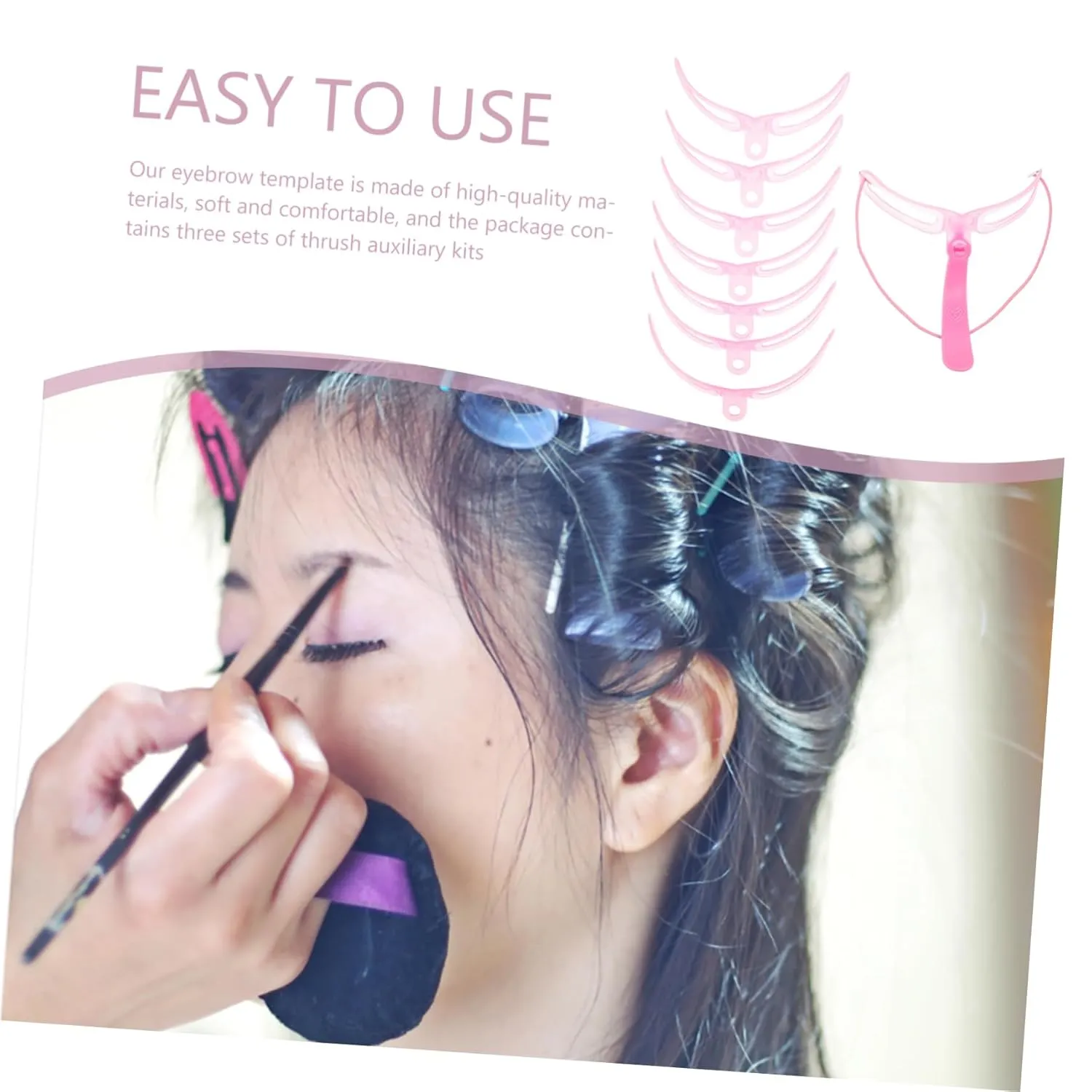 NOLITOY 12 Sets Eyebrow Aid Eyebrows Razor Eyebrow Spatula Reusable Portable Eyebrow Tools Eyebrow Template Tool Wear-resistant Eyebrow Stencil Professional Eyebrow Template Plastic Pink