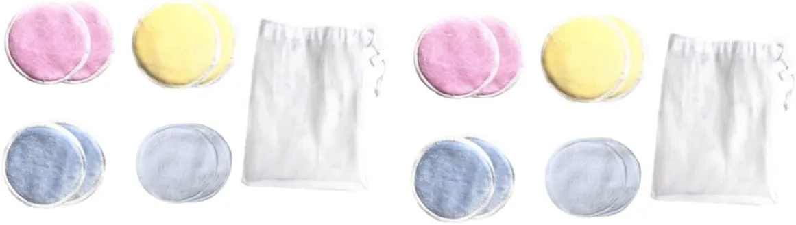 NOLITOY 16pcs Reusable Makeup Remover Pads Three Layer Washable Cotton Facial Cleansing Tool with Storage Bag and Lightweight for Easy Makeup Removal and Skin Care