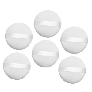 NOLITOY 2sets Portable Makeup Rounds Pads Face Powder Puff for Face Powder Reusable Beauty Makeup Puff Hand-stitched Compact Soft 6pcs*2