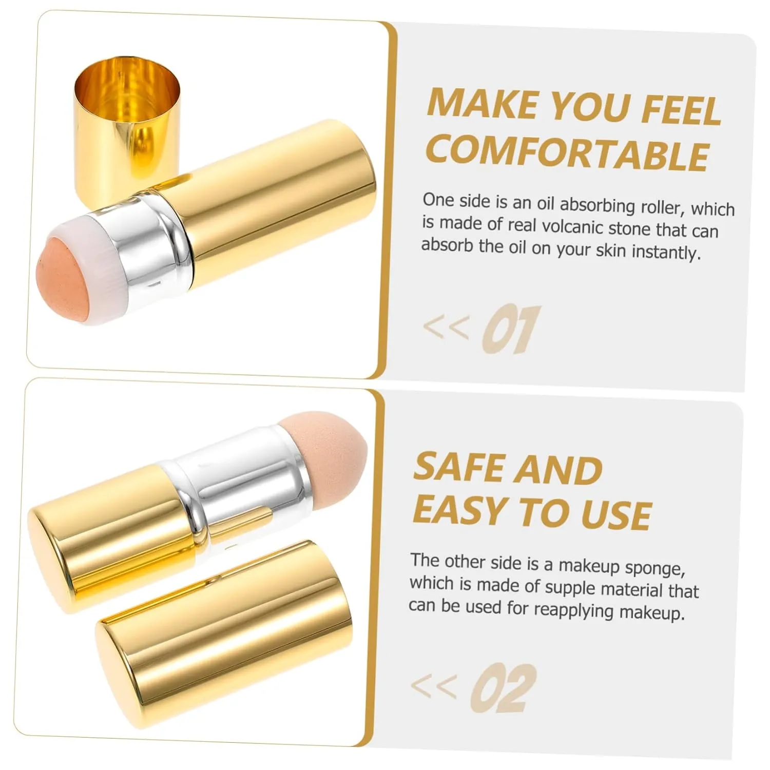 NOLITOY 5pcs Dual-use Rolling Absorbing Roller for Face Reusable Skin Care Tool Makeup Sponge Portable Massage Function for Oily and Facial Refreshing