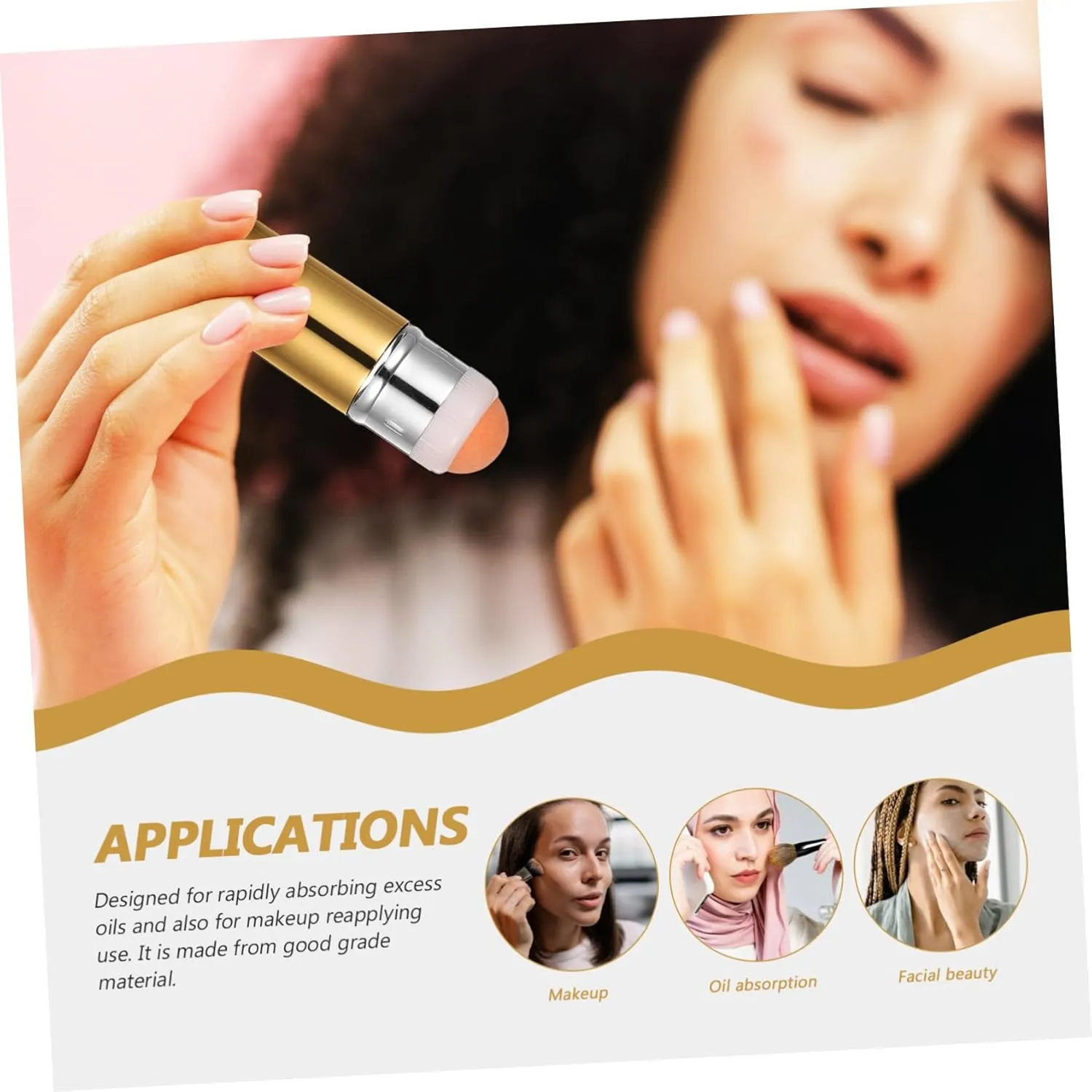 NOLITOY 5pcs Dual-use Rolling Absorbing Roller for Face Reusable Skin Care Tool Makeup Sponge Portable Massage Function for Oily and Facial Refreshing