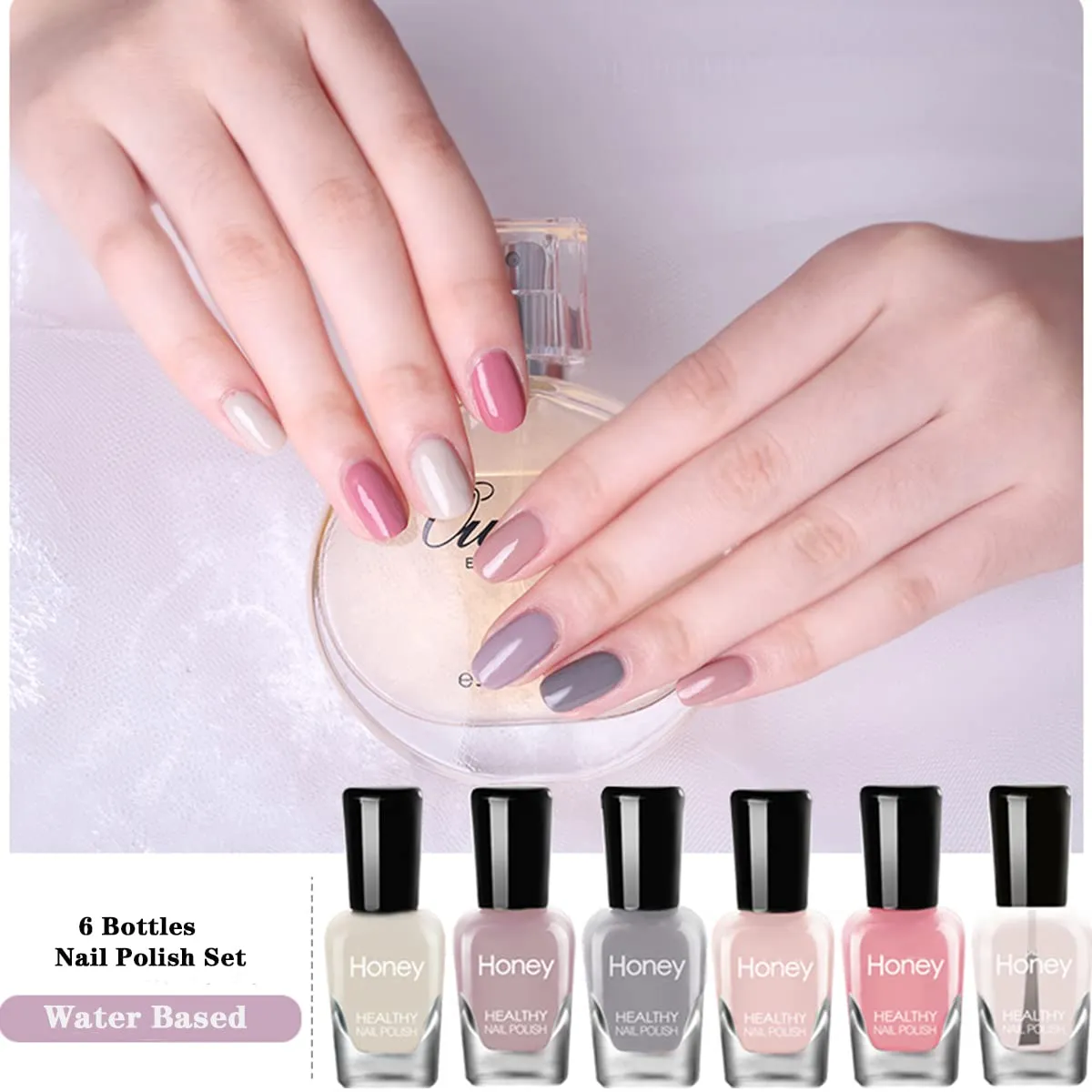 Non Toxic Nail Polish Set, Easy Peel Off and Fast Dry Nail Polish Set for Pack, Eco Friendly & Organic Water Based Nail Polish for Women,Teens (18 Bottles)