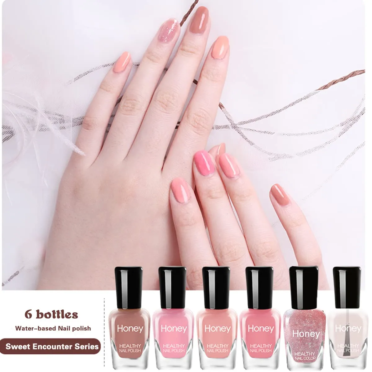 Non Toxic Nail Polish Set, Easy Peel Off and Fast Dry Nail Polish Set for Pack, Eco Friendly & Organic Water Based Nail Polish for Women,Teens (18 Bottles)