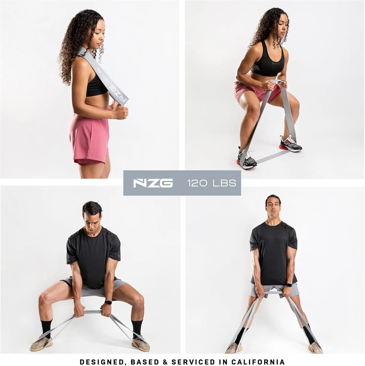 NonZero Gravity 100% Latex-Free Organic Rubber Power Resistance Bands | Compact Durable Hypoallergenic Bands for Strength Training & Workouts | 11 Levels (10 to 140 Lbs)
