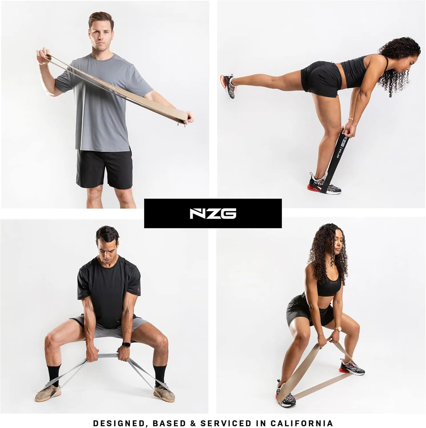 NonZero Gravity 100% Latex-Free Organic Rubber Power Resistance Bands | Compact Durable Hypoallergenic Bands for Strength Training & Workouts | 11 Levels (10 to 140 Lbs)