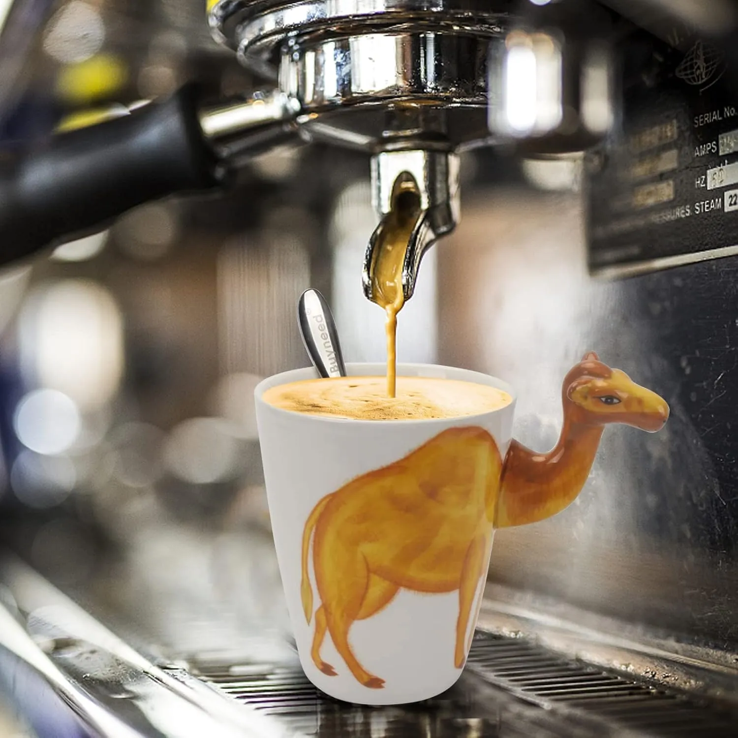 Novelty Funny Hand Painted Ceramic Coffee Mug -Cute Camel 3D Handle Handmade Large 15 oz Porcelain Tea Cup Unique Ideal Gifts