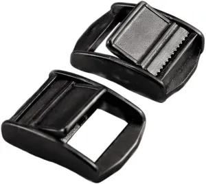 NRC&XRC 2 Pack Stainless Steel Black Lock Slider Buckles,Heavy Strap Release Buckle Adjustable Metal Buckle Fasteners (1inch BK)