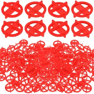 Nuanchu 500 Pcs 1/16"(2mm) Removable Tile Spacers Reusable Cross Wall Construction Tool Plastic Leveling Clips for Various Types of Tile Leveling (Orange)