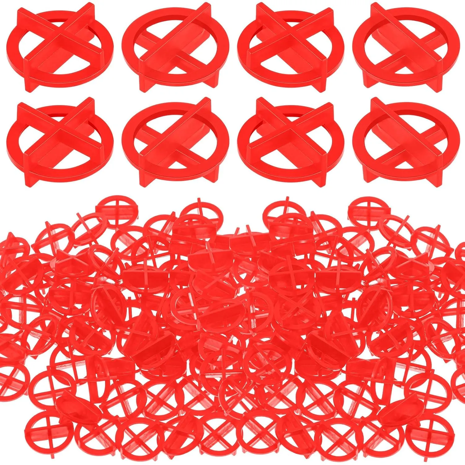 Nuanchu 500 Pcs 1/16"(2mm) Removable Tile Spacers Reusable Cross Wall Construction Tool Plastic Leveling Clips for Various Types of Tile Leveling (Orange)
