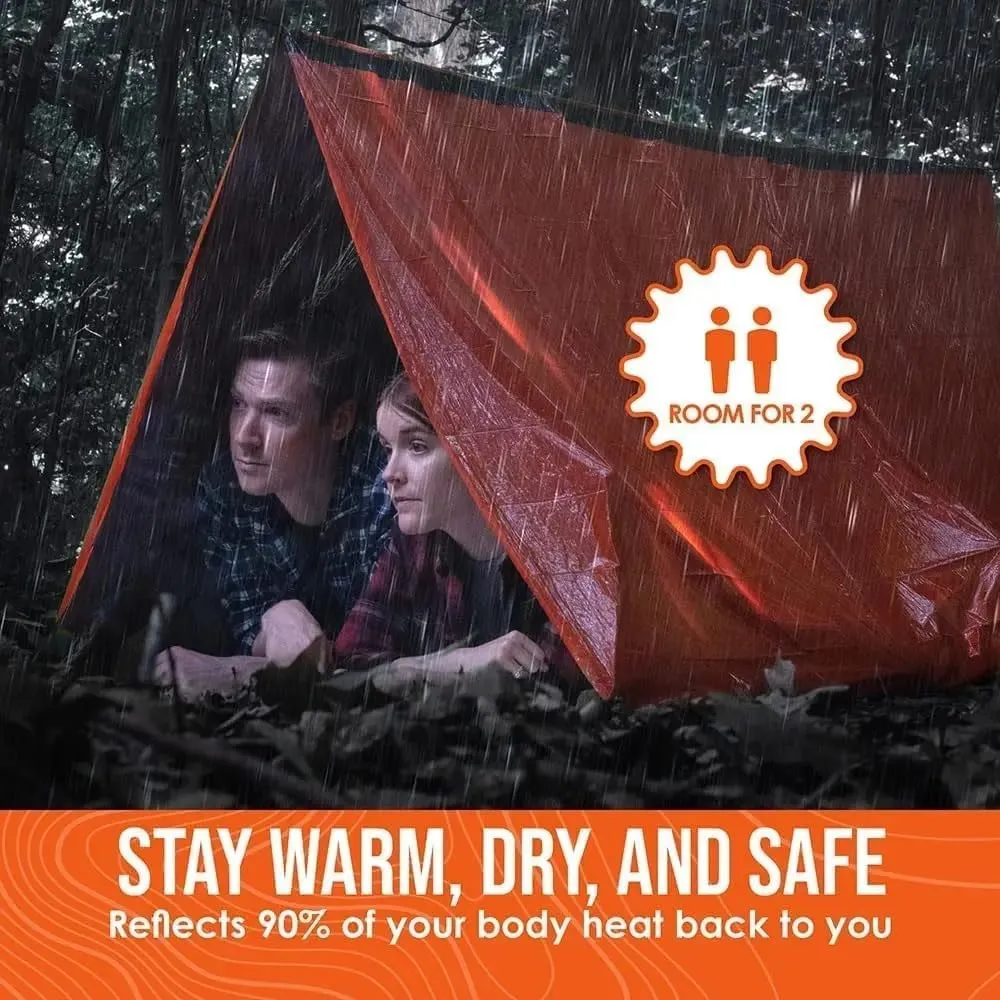 OBABO Emergency Shelter Survival Tent Kit Tent Sleeping Bag Waterproof Outdoor SOS Thermal Blanket Reusable