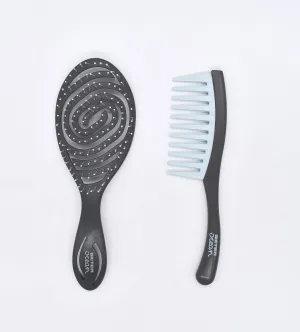 Ocean Hair Brush and Comb Set - Eco-Friendly Detangling Kit for Wet Hair - Made from Recycled Plastic - Essential Haircare Tools - For Smooth and Stylish Hair