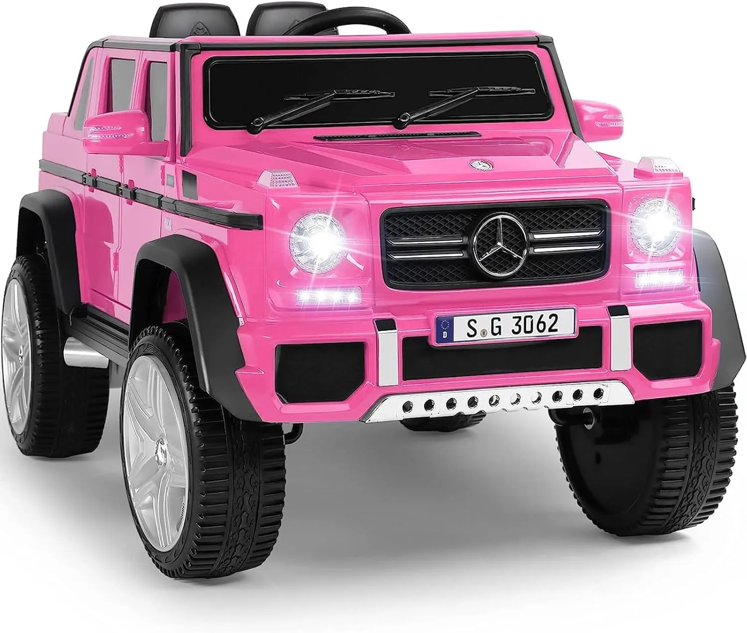 OLAKIDS Kids Ride On Car, Licensed Mercedes-Benz Maybach G650S with Remote Control, 12V Battery Powered Electric Vehicle Driving Toy with 3 Speeds, Wheels Suspension, Horn, Music, USB, TF