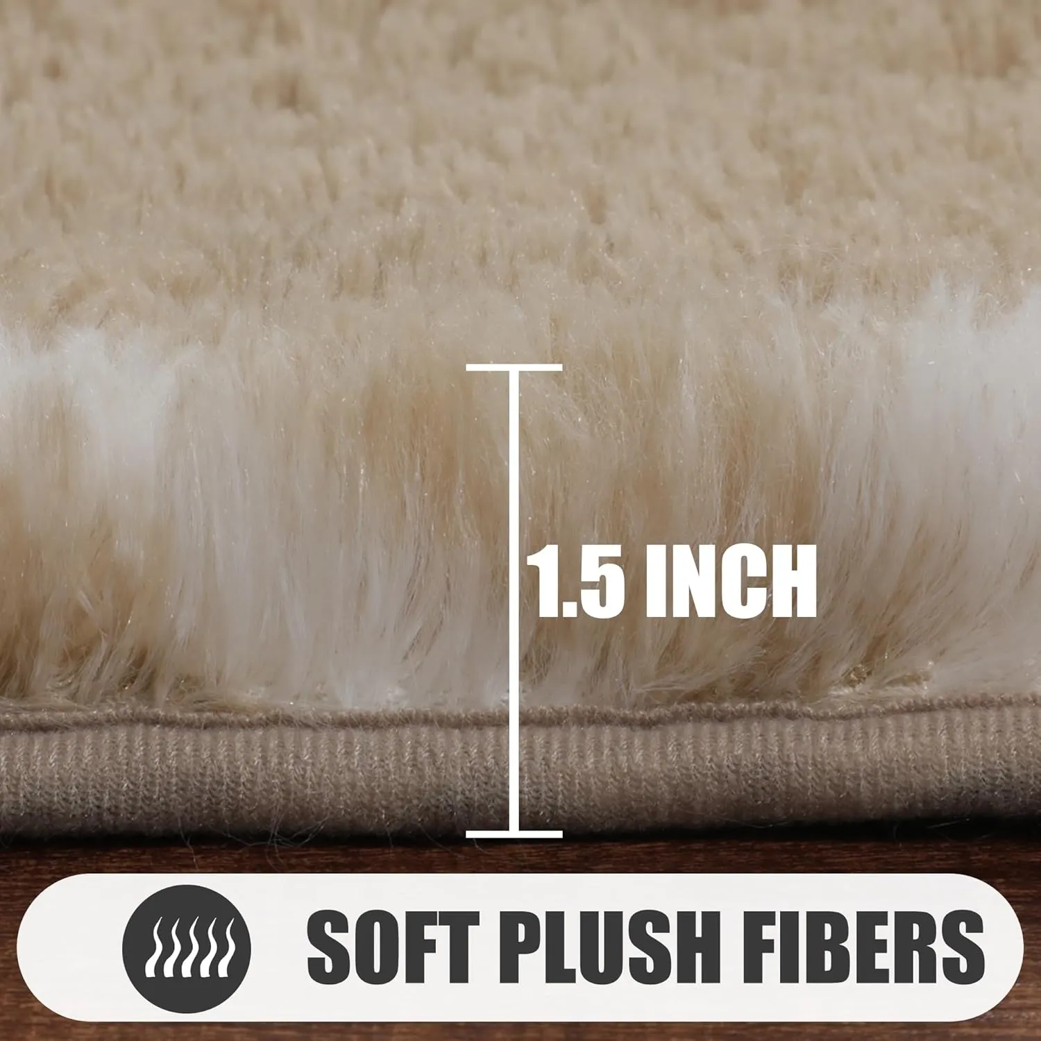 ONASAR Area Rugs for Bedroom Living Room, Washable 4x6 Fluffy Beige and White Throw Rug Floor Mat for Home Decor Aesthetic, Geometric Soft Shaggy Plush Carpet for Kids Teen Nursery Dorm Office