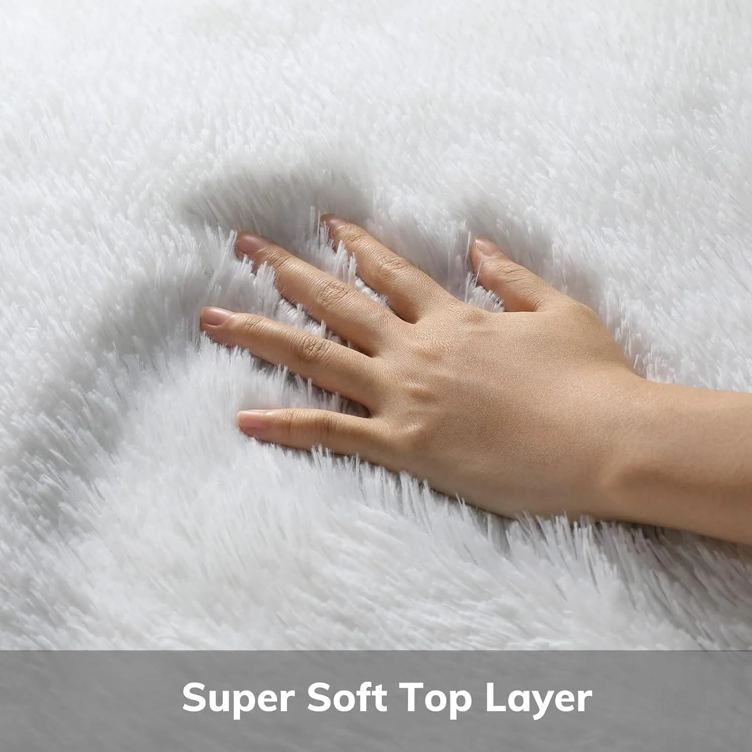 Ophanie White Rugs for Bedroom Fluffy, Girls Kids Baby Shaggy Shag Fuzzy Soft Carpet, 3x5 Small Plush Bedside Area Rug, Indoor Floor Room Carpet for Teen Dorm Home Decor Aesthetic, Nursery