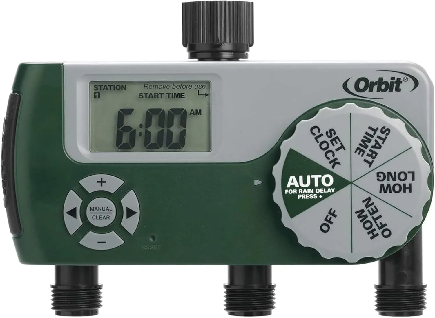 Orbit 56082 3-Outlet Hose Watering Timer, Green… (1) (Pack of 1)