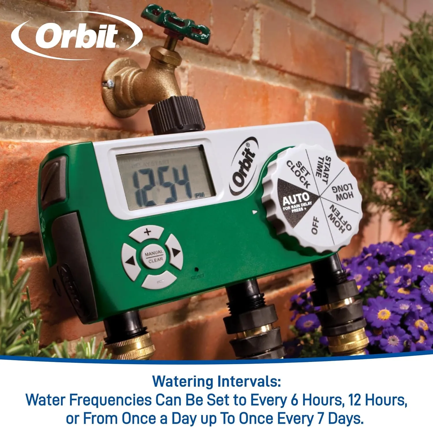Orbit 56082 3-Outlet Hose Watering Timer, Green… (1) (Pack of 1)