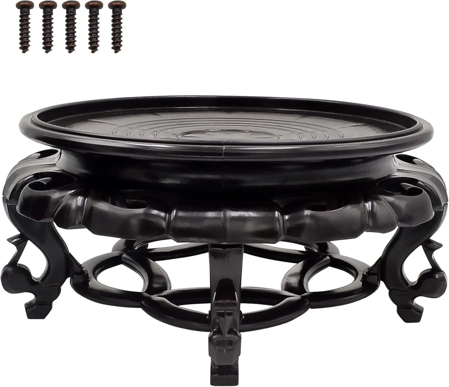 Oriental Furniture Fishbowl Stand Vase Base Stable Home Decoration Display Stand (9.1 x 5.1 in)