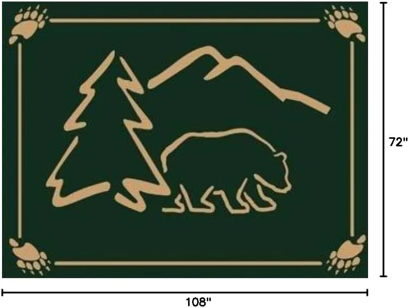 Outdoor Ground Mat for Picnics, RV, Beach, Camping (6x9 Feet), Bear