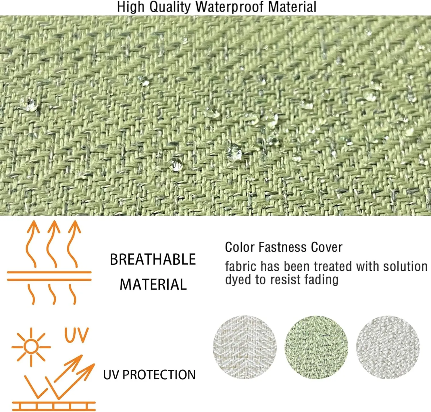 Outdoor/Indoor 22x24 inch Deep Seat Patio Cushions Set of 2 Resilient Foam Filling Water Repellent Stain-Resistant UV Resistant Weather Resistant Patio Cushions Grass Green Bamboo