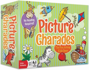 Outset Media Picture Charades – No Reading Required – Preschool Game for Ages 4 and up, Multi Includes 192 Cards, Instructions.