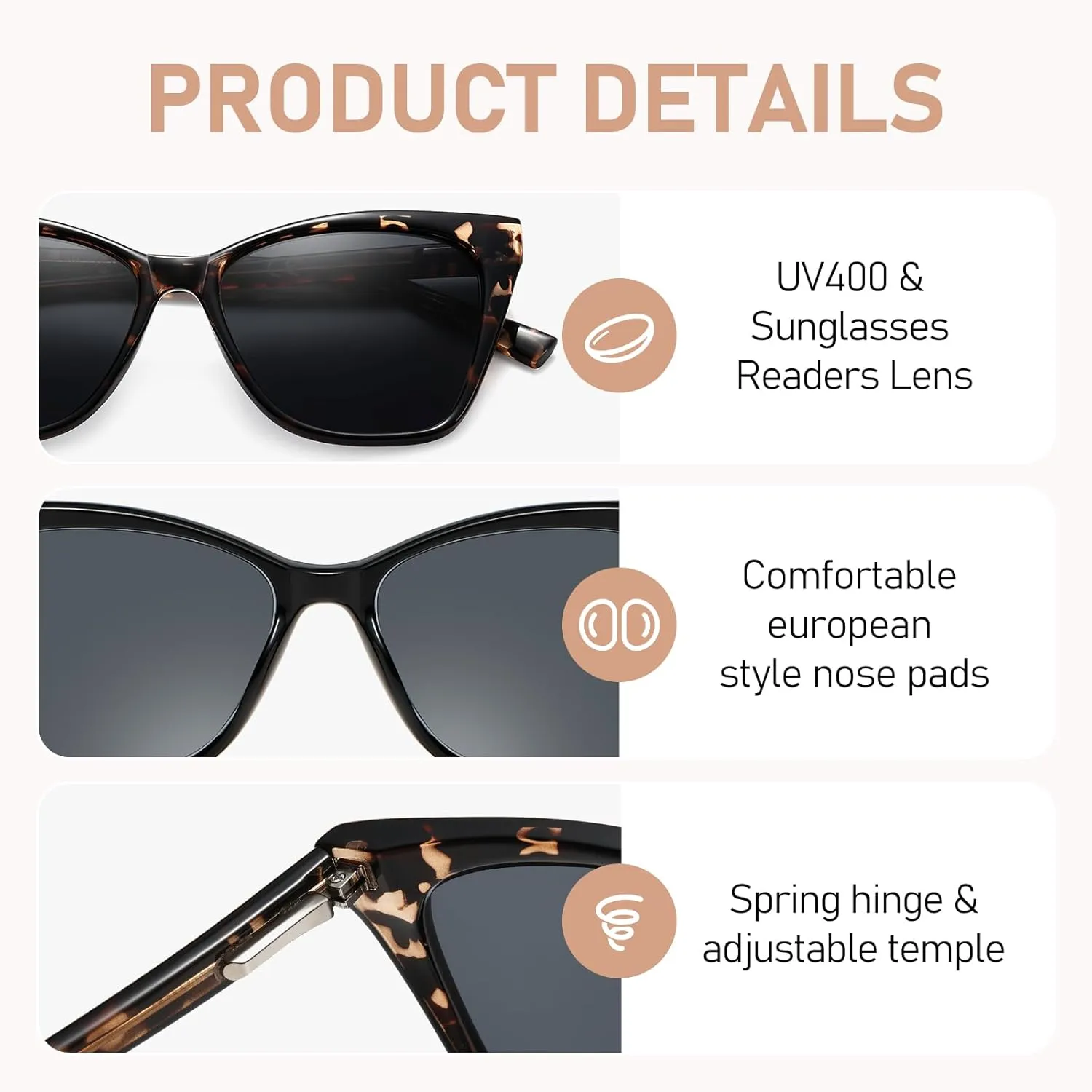 Oversized Reading Glasses Women Cat Eye Photochromic Computer Reader Stylish Ladies Designer Fashion Big Unbreakable Eyewear