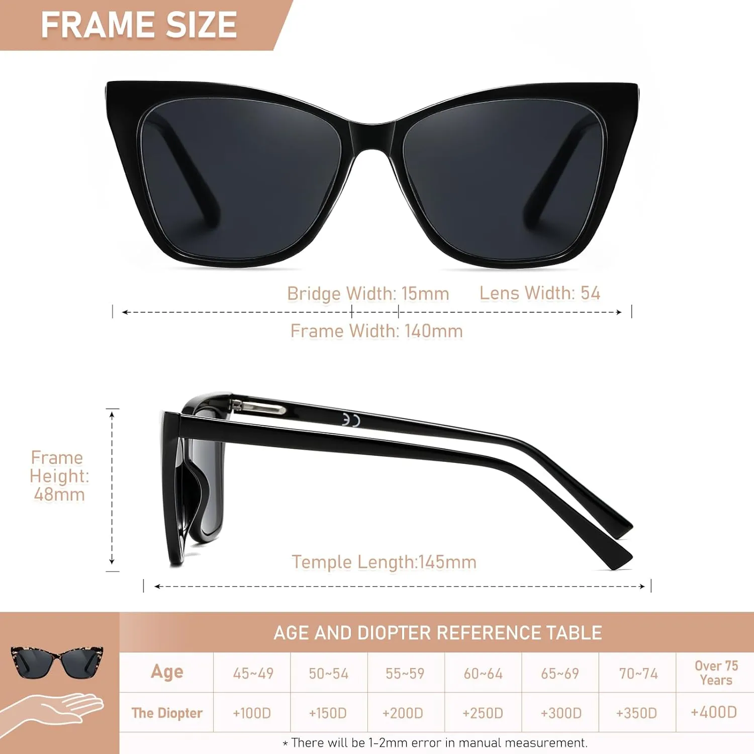 Oversized Reading Glasses Women Cat Eye Photochromic Computer Reader Stylish Ladies Designer Fashion Big Unbreakable Eyewear