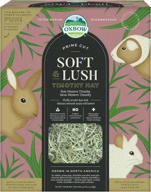 Oxbow Timothy Hay, Premium Food for Rabbits, Guinea Pigs, and Chinchillas, Prime Cut, High-Fiber Hay, Rabbit Dental Health (Soft & Lush, 40 oz)
