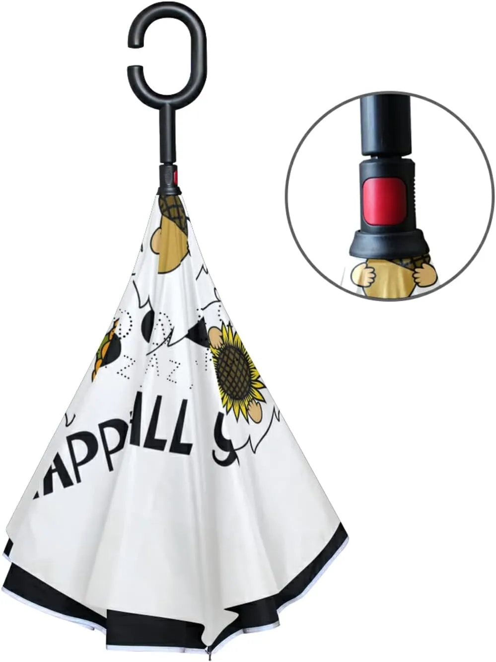 Oyihfvs Double Layer Inverted Umbrella, With C-Shaped Handle Windproof UV Proof Durable Parasol, For Men Women Outdoor Folding Rain Sun